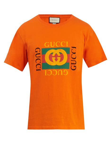 gucci shirt orange heart|Gucci t shirt.